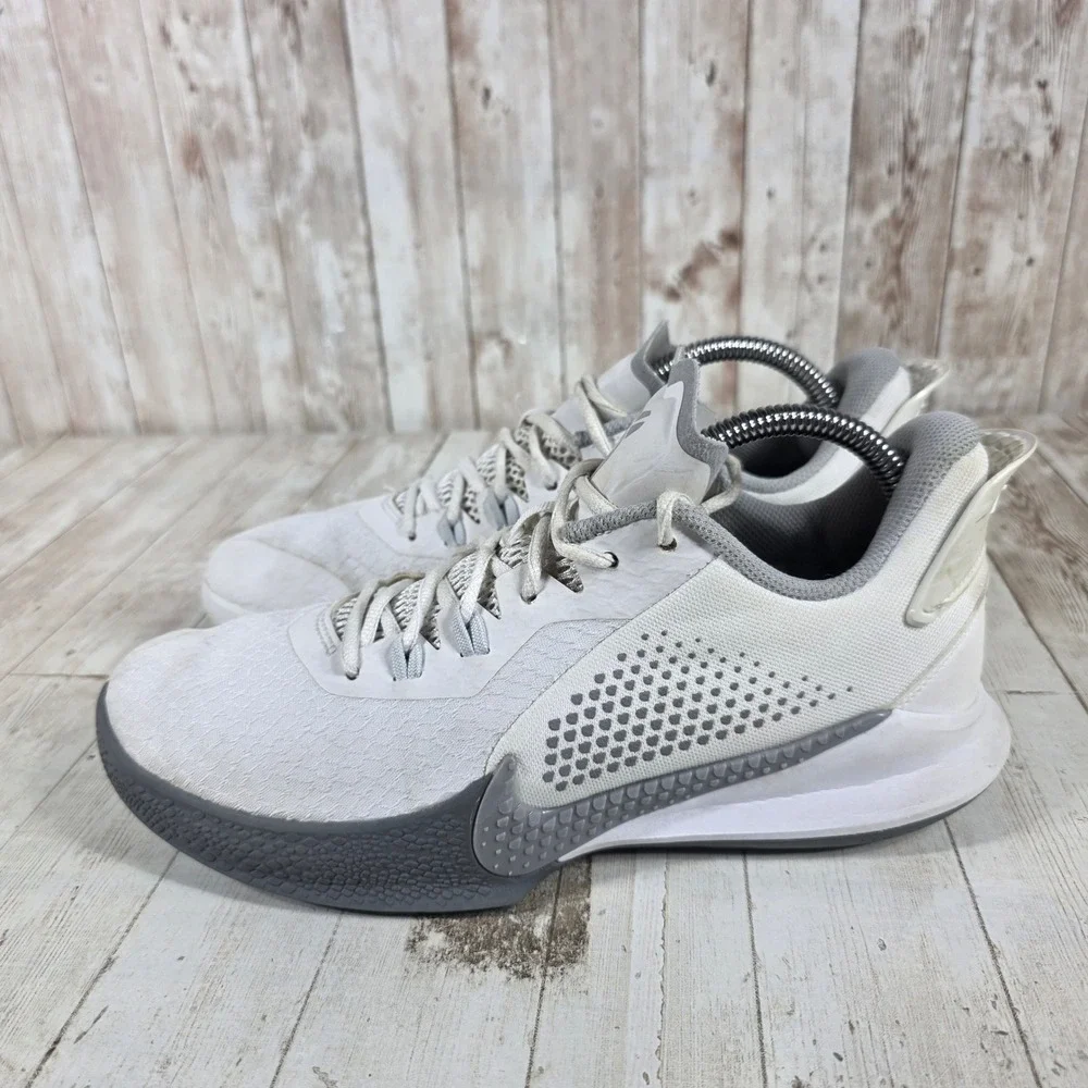 Nike Mamba Fury White Wolf Grey Kobe Bryant Basketball Shoes CK2087-100 Mens 7.5